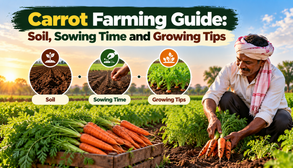 Carrot Farming Guide: Soil, Sowing Time and Growing Tips
