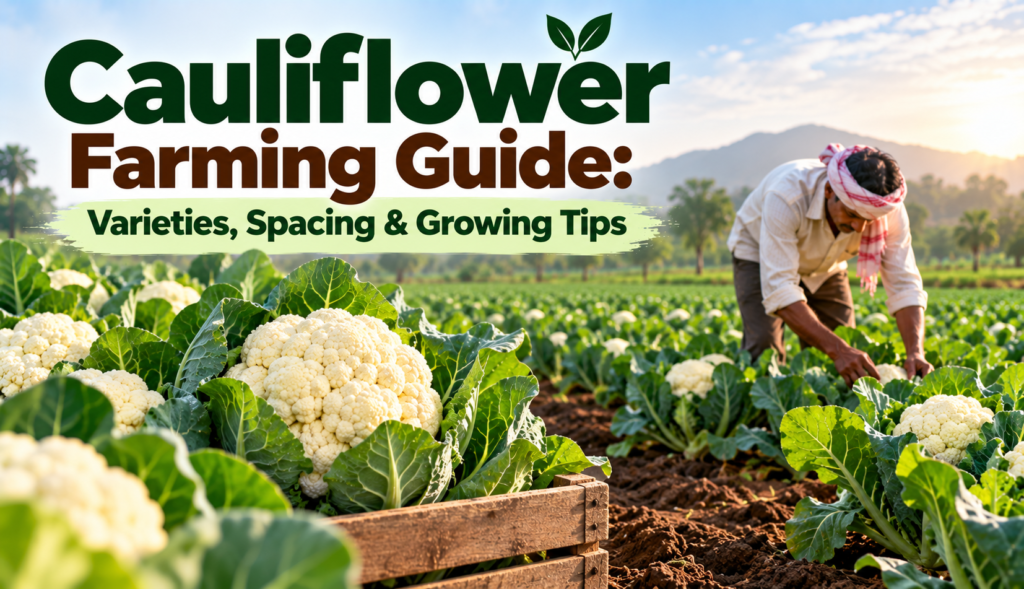Cauliflower Farming Guide: Varieties, Spacing & Growing Tips